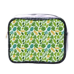 Leaves Tropical Background Pattern Green Botanical Texture Nature Foliage Mini Toiletries Bag (one Side)