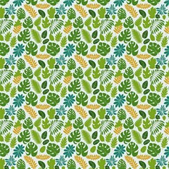 Leaves Tropical Background Pattern Green Botanical Texture Nature Foliage Play Mat (square)