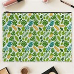 Leaves Tropical Background Pattern Green Botanical Texture Nature Foliage Cosmetic Bag (XXXL) Front