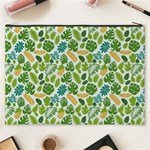 Leaves Tropical Background Pattern Green Botanical Texture Nature Foliage Cosmetic Bag (XXXL) Back