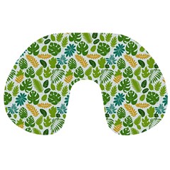 Leaves Tropical Background Pattern Green Botanical Texture Nature Foliage Travel Neck Pillow