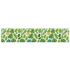 Leaves Tropical Background Pattern Green Botanical Texture Nature Foliage Small Premium Plush Fleece Scarf