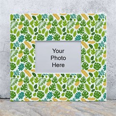 Leaves Tropical Background Pattern Green Botanical Texture Nature Foliage White Wall Photo Frame 5  X 7  by Maspions