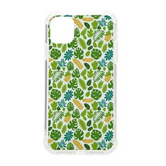 Leaves Tropical Background Pattern Green Botanical Texture Nature Foliage Iphone 11 Tpu Uv Print Case by Maspions