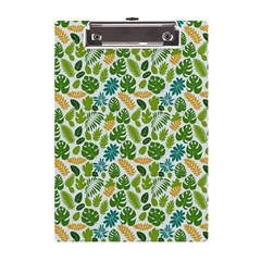 Leaves Tropical Background Pattern Green Botanical Texture Nature Foliage A5 Acrylic Clipboard