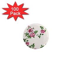 Vintage Flower Art Artwork Blooming Blossom Botanical Botany Nature Floral Pattern 1  Mini Magnets (100 Pack)  by Maspions