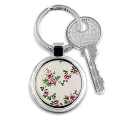 Vintage Flower Art Artwork Blooming Blossom Botanical Botany Nature Floral Pattern Key Chain (round) by Maspions