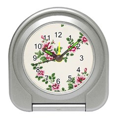 Vintage Flower Art Artwork Blooming Blossom Botanical Botany Nature Floral Pattern Travel Alarm Clock by Maspions