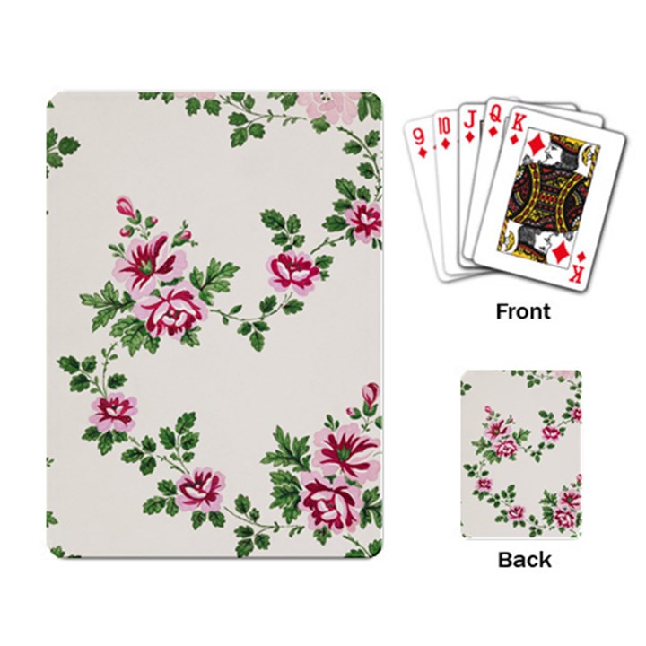 Vintage Flower Art Artwork Blooming Blossom Botanical Botany Nature Floral Pattern Playing Cards Single Design (Rectangle)