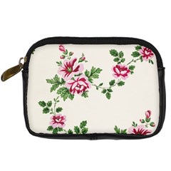 Vintage Flower Art Artwork Blooming Blossom Botanical Botany Nature Floral Pattern Digital Camera Leather Case by Maspions