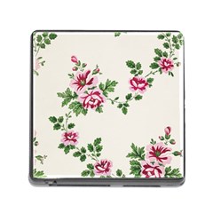 Vintage Flower Art Artwork Blooming Blossom Botanical Botany Nature Floral Pattern Memory Card Reader (square 5 Slot)