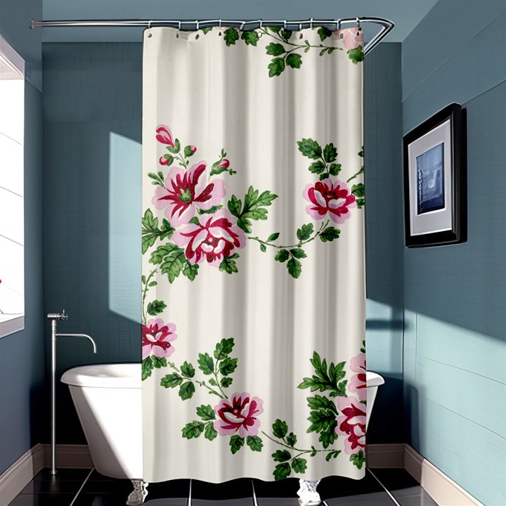 Vintage Flower Art Artwork Blooming Blossom Botanical Botany Nature Floral Pattern Shower Curtain 36  x 72  (Stall) 