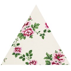 Vintage Flower Art Artwork Blooming Blossom Botanical Botany Nature Floral Pattern Wooden Puzzle Triangle by Maspions