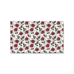 Roses Flowers Leaves Pattern Scrapbook Paper Floral Background Sticker (rectangular) by Maspions