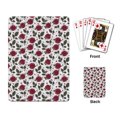 Roses Flowers Leaves Pattern Scrapbook Paper Floral Background Playing Cards Single Design (rectangle) by Maspions