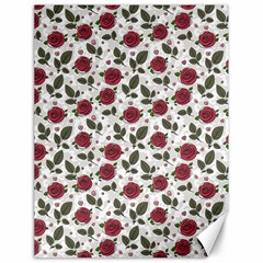 Roses Flowers Leaves Pattern Scrapbook Paper Floral Background Canvas 18  X 24 