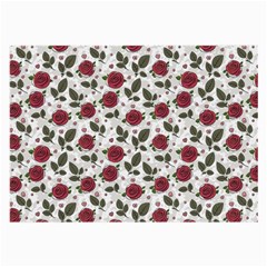 Roses Flowers Leaves Pattern Scrapbook Paper Floral Background Large Glasses Cloth by Maspions