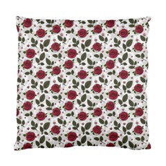 Roses Flowers Leaves Pattern Scrapbook Paper Floral Background Standard Cushion Case (two Sides)