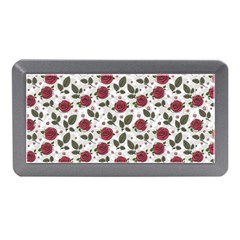 Roses Flowers Leaves Pattern Scrapbook Paper Floral Background Memory Card Reader (mini)