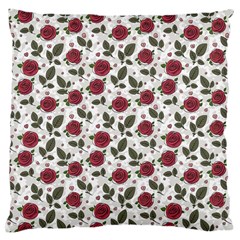 Roses Flowers Leaves Pattern Scrapbook Paper Floral Background Large Cushion Case (one Side)