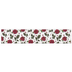 Roses Flowers Leaves Pattern Scrapbook Paper Floral Background Small Premium Plush Fleece Scarf