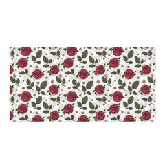 Roses Flowers Leaves Pattern Scrapbook Paper Floral Background Satin Wrap 35  X 70  by Maspions