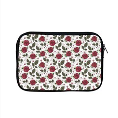 Roses Flowers Leaves Pattern Scrapbook Paper Floral Background Apple Macbook Pro 15  Zipper Case