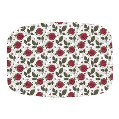 Roses Flowers Leaves Pattern Scrapbook Paper Floral Background Mini Square Pill Box by Maspions