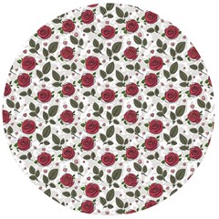 Roses Flowers Leaves Pattern Scrapbook Paper Floral Background Wooden Bottle Opener (round)