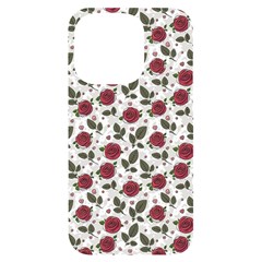 Roses Flowers Leaves Pattern Scrapbook Paper Floral Background Iphone 14 Pro Black Uv Print Case