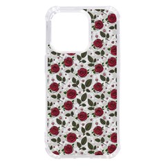 Roses Flowers Leaves Pattern Scrapbook Paper Floral Background Iphone 14 Pro Tpu Uv Print Case