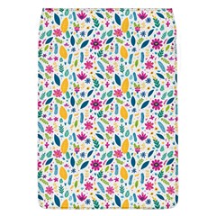 Background Pattern Leaves Pink Flowers Spring Yellow Leaves Removable Flap Cover (l)