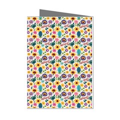 Floral Flowers Leaves Tropical Pattern Mini Greeting Cards (pkg Of 8)