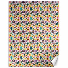 Floral Flowers Leaves Tropical Pattern Canvas 18  X 24 