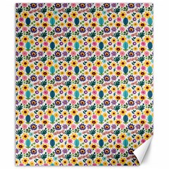 Floral Flowers Leaves Tropical Pattern Canvas 20  X 24 