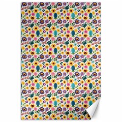 Floral Flowers Leaves Tropical Pattern Canvas 20  X 30 