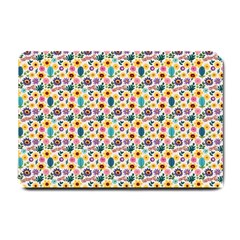 Floral Flowers Leaves Tropical Pattern Small Doormat