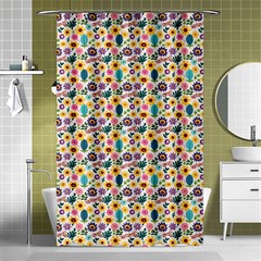 Floral Flowers Leaves Tropical Pattern Shower Curtain 48  X 72  (small) 