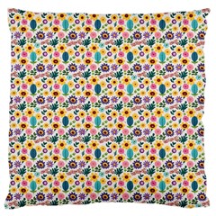 Floral Flowers Leaves Tropical Pattern Large Cushion Case (one Side) by Maspions