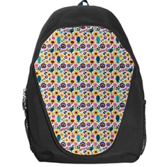 Floral Flowers Leaves Tropical Pattern Backpack Bag by Maspions