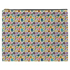 Floral Flowers Leaves Tropical Pattern Cosmetic Bag (xxxl) by Maspions