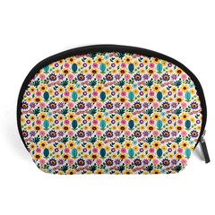 Floral Flowers Leaves Tropical Pattern Accessory Pouch (large)