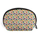 Floral Flowers Leaves Tropical Pattern Accessory Pouch (Large) Front