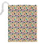 Floral Flowers Leaves Tropical Pattern Drawstring Pouch (5XL) Back