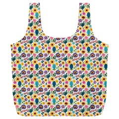 Floral Flowers Leaves Tropical Pattern Full Print Recycle Bag (xxxl)