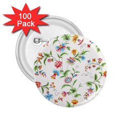 Vintage Floral Flower Pattern Art Nature Blooming Blossom Botanical Botany 2 25  Buttons (100 Pack) 