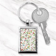 Vintage Floral Flower Pattern Art Nature Blooming Blossom Botanical Botany Key Chain (rectangle)