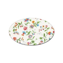 Vintage Floral Flower Pattern Art Nature Blooming Blossom Botanical Botany Sticker (oval)