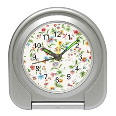 Vintage Floral Flower Pattern Art Nature Blooming Blossom Botanical Botany Travel Alarm Clock by Maspions