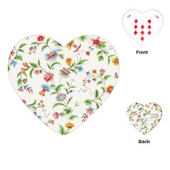 Vintage Floral Flower Pattern Art Nature Blooming Blossom Botanical Botany Playing Cards Single Design (heart)